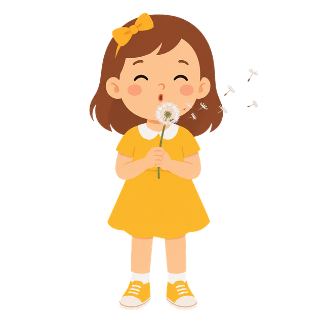 Free child girl dandelion vector