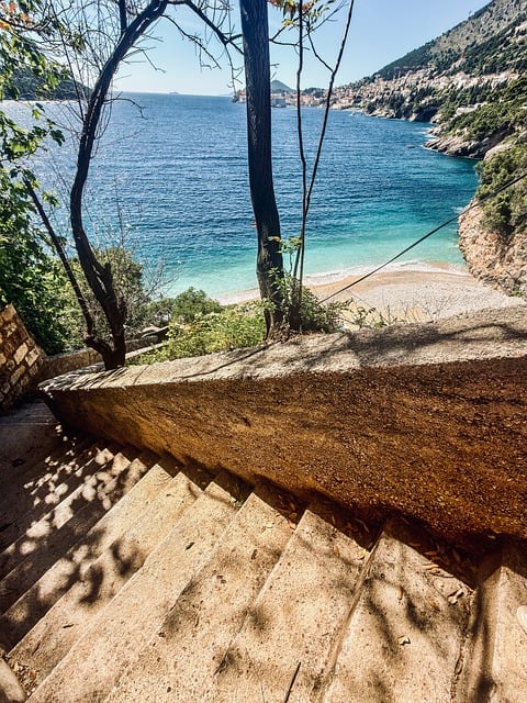 Strand, Treppe, Meer, Natur, Aussicht