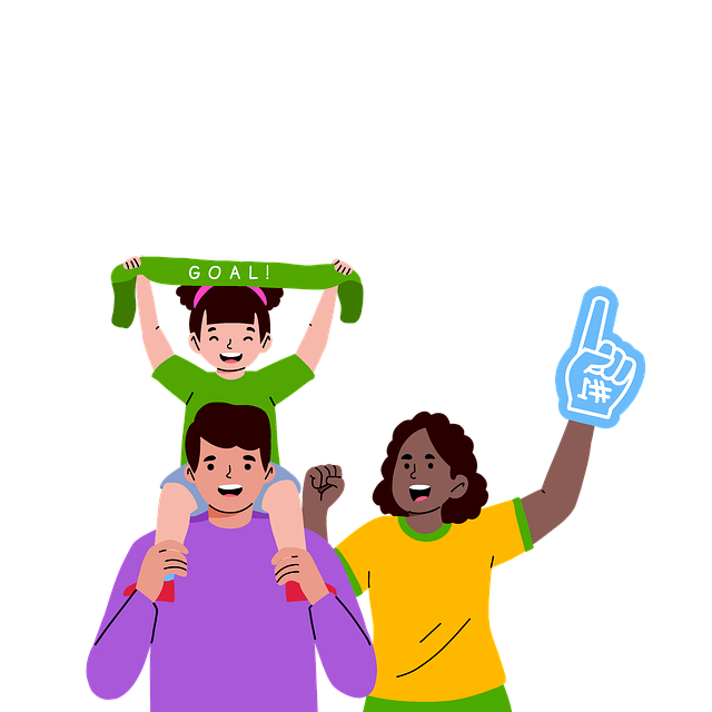 Free family watching football illustration