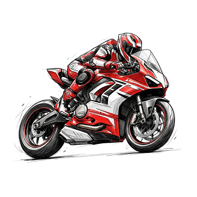 Download free HD stock image of Motorcycle Racer Red And White Gear Free motorcycle racer red and white gear turn illustration