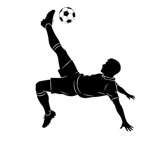 Fußball, Silhouette, Fahrrad Kick, Sport