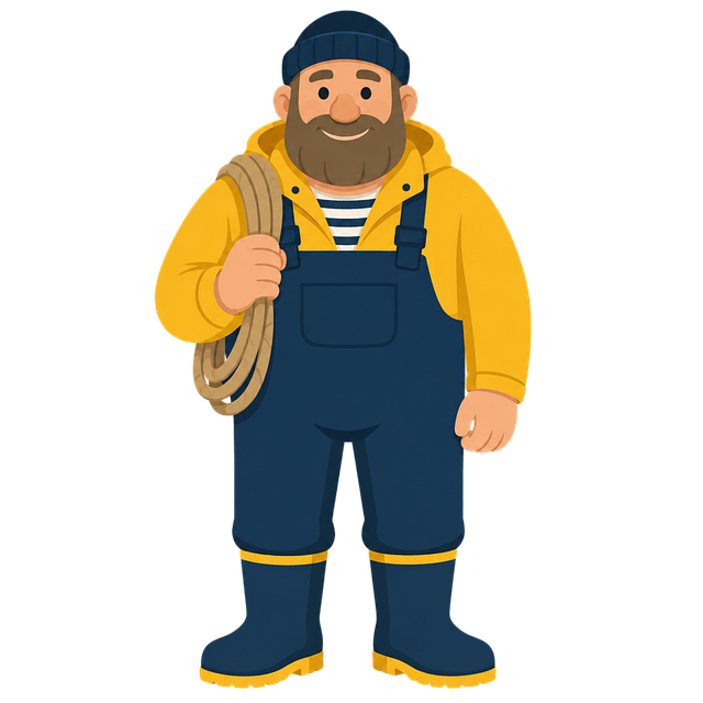 Free fisherman fishing sailor vector