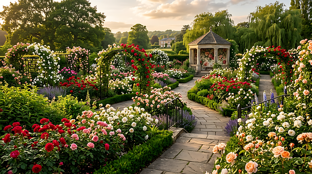 Hage, Blomster, Bue, Roser