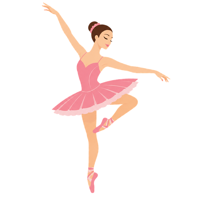 Free ballerina dance pink dress illustration