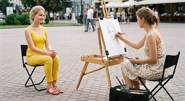 Artista De Rua, Retrato, Desenho