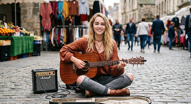 Músico, Artista De Rua, Guitarrista
