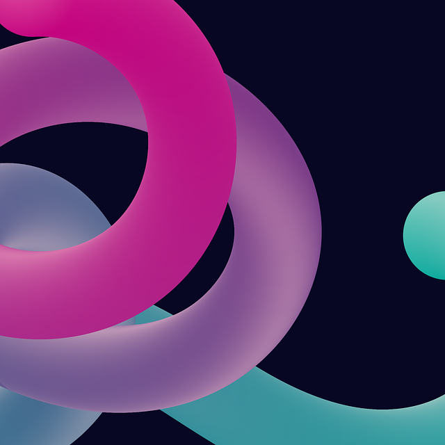 Free fluid loops torus shape neon gradients vector