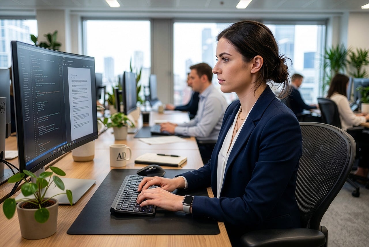 Business consultant working in modern office space