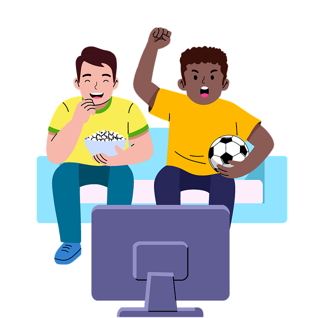 Free soccer tv couch illustration