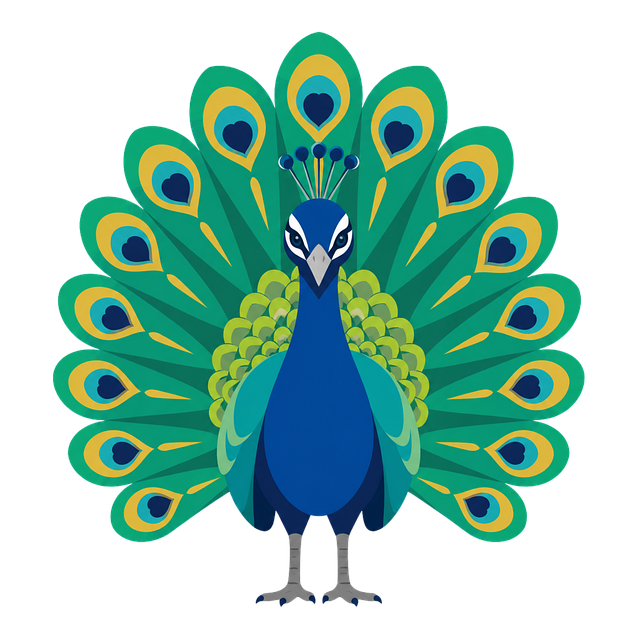 Free peacock bird feathers illustration