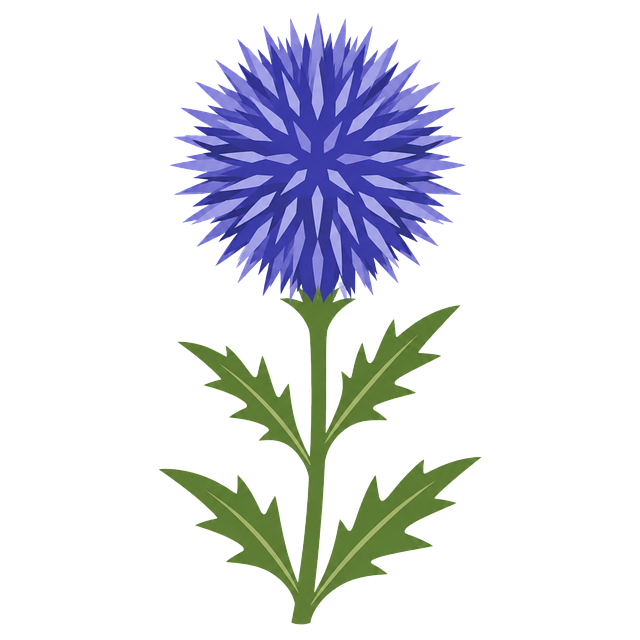 Free blue flower thistle plant vector