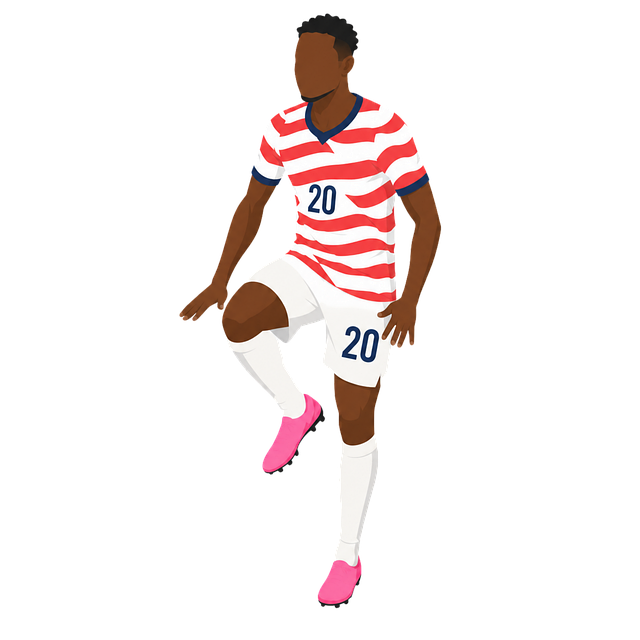 Free football player sports jersey red and white stripes vector
