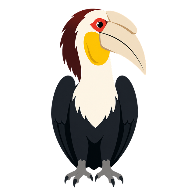 Kransneushoornvogel, Vogel, Wildlife