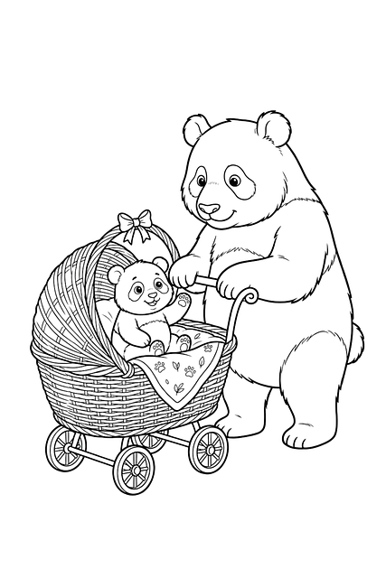 Free Panda Coloring Page illustration and picture