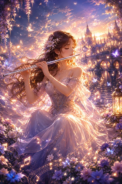 Free Woman Flute illustration and picture