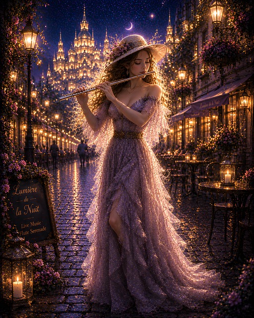 Free Woman Flute illustration and picture