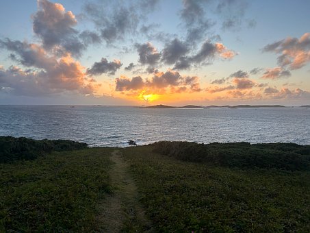 Západ Slunce, Moře, Scilly, Ostrov