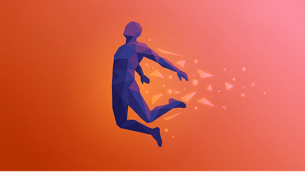 Free Low Poly Athlete Silhouette illustration and picture