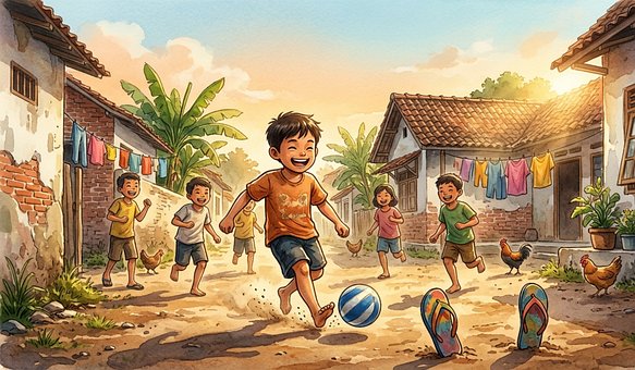 Kinder, Fußball, Dorf, Freundschaft