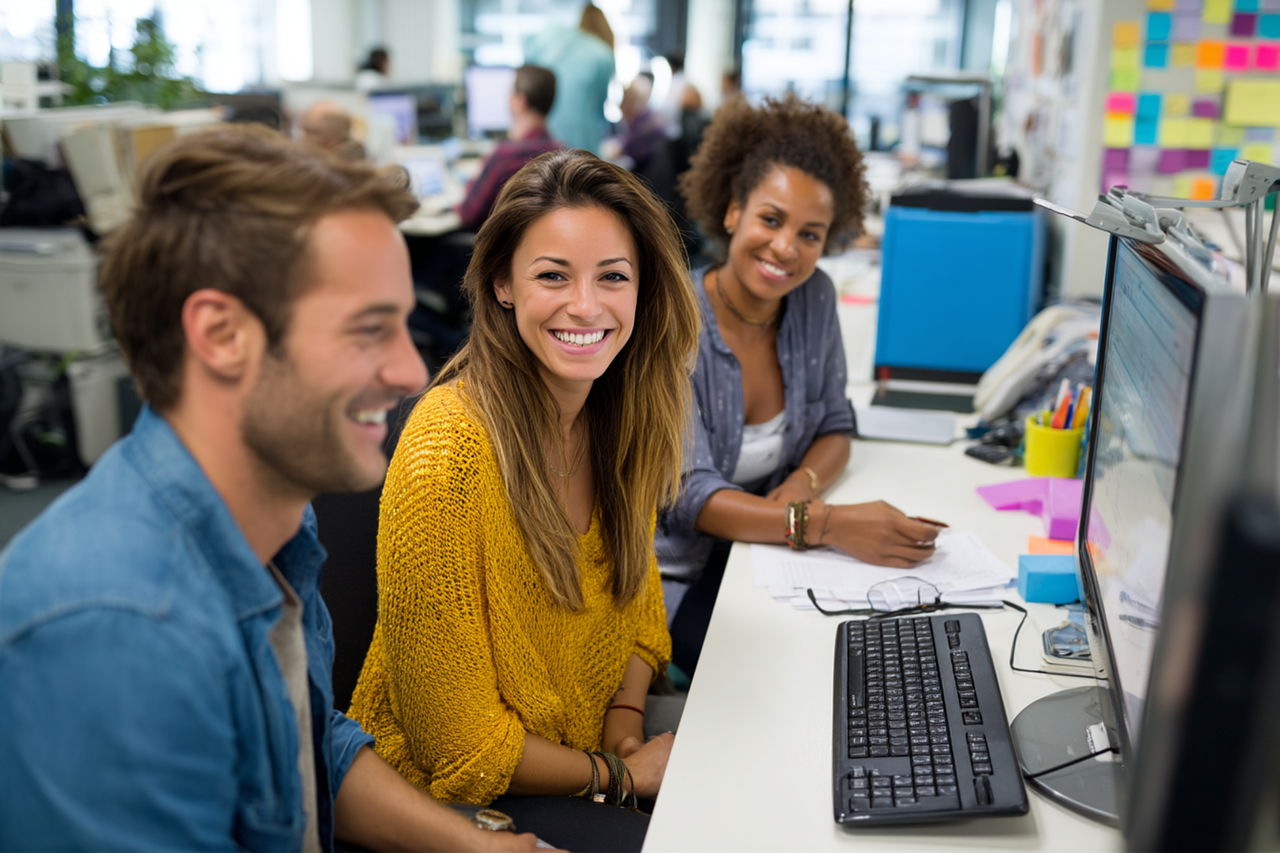 Download free HD stock image of Teamwork Office Free teamwork office colleagues illustration