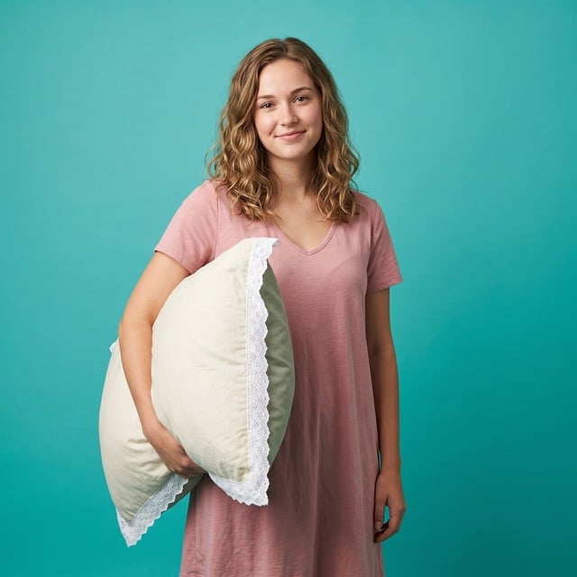Free pillow young woman pillow design illustration