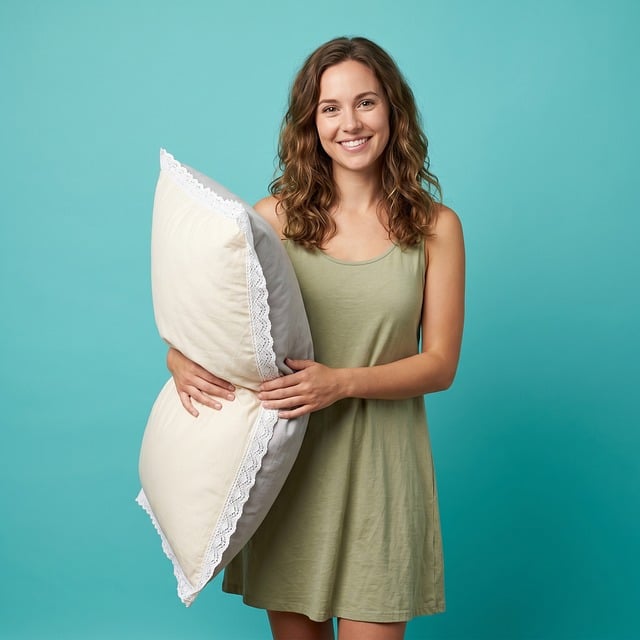 Free pillow cover brunette model pillow illustration