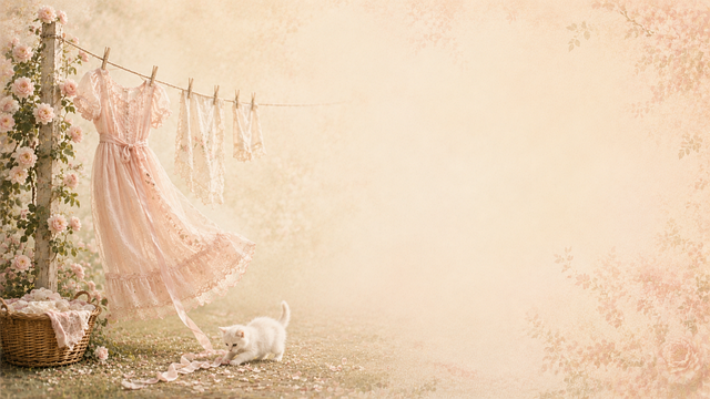 Free laundry day rose dress vintage dress illustration