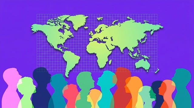 Free silhouettes world map purple background illustration