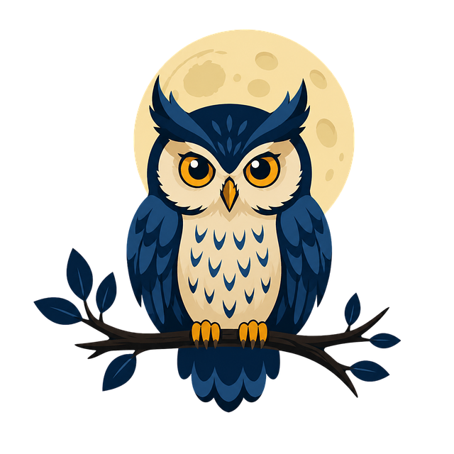 Free owl bird night illustration
