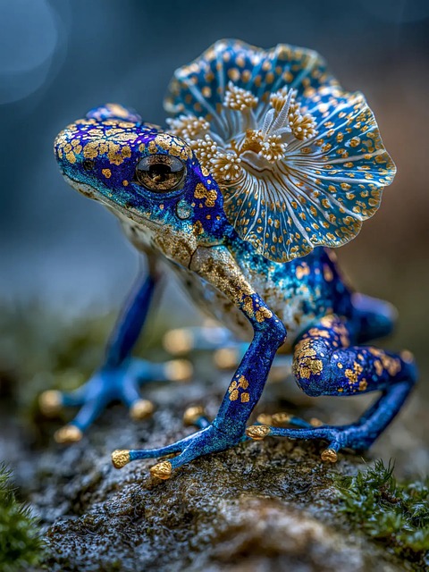 Free Frog Blue illustration and picture