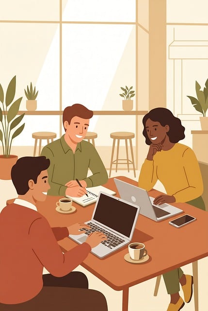 Free office teamwork collaboration illustration