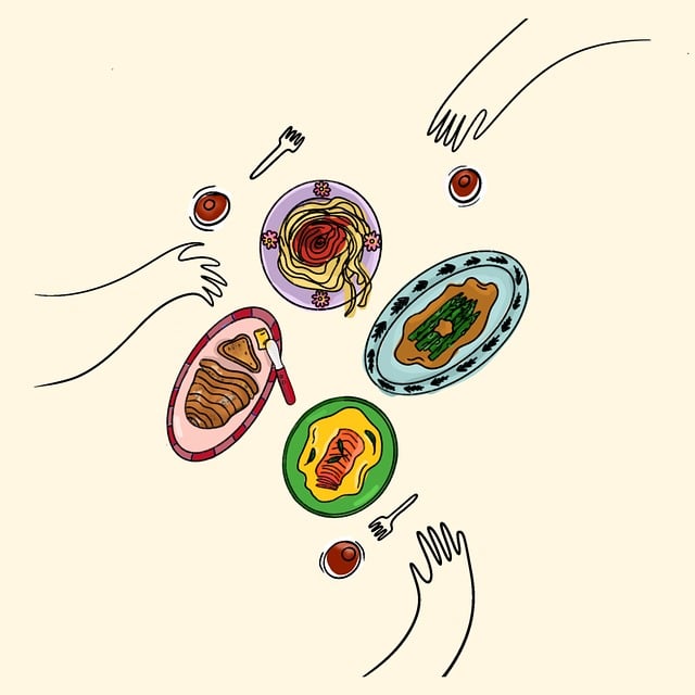 Free food social event plate illustration