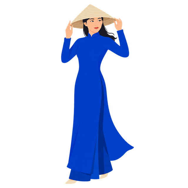 Free woman vietnam ao dai vector