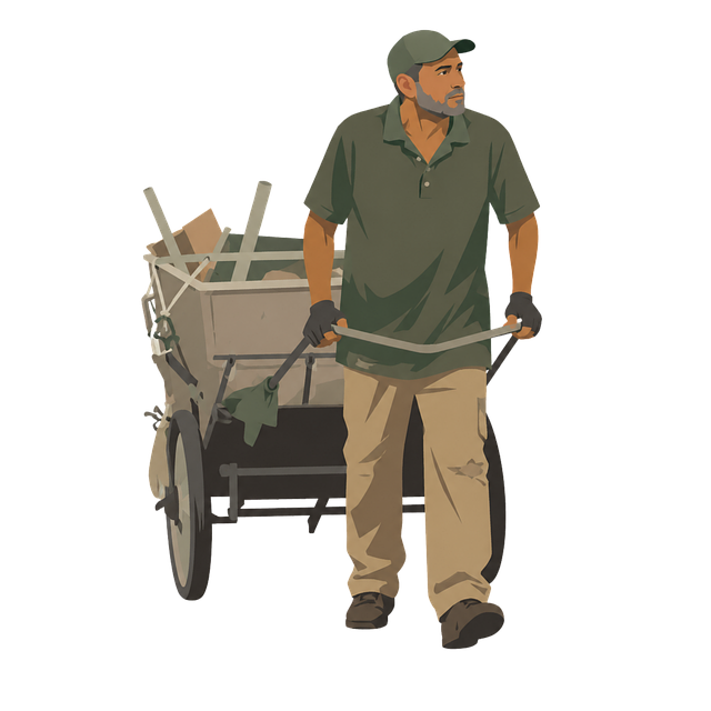 Free homeless utility cart recycling vector