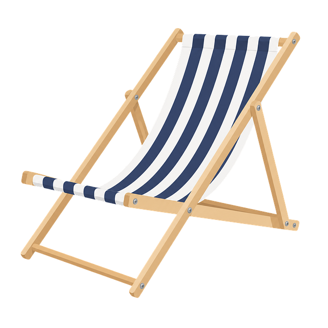 Free beach chair deck chair striped fabric vector