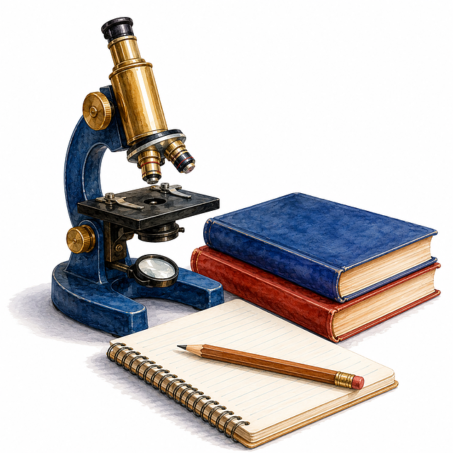 Free microscope books notebook illustration