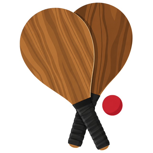Free beach paddles wooden paddles red ball vector