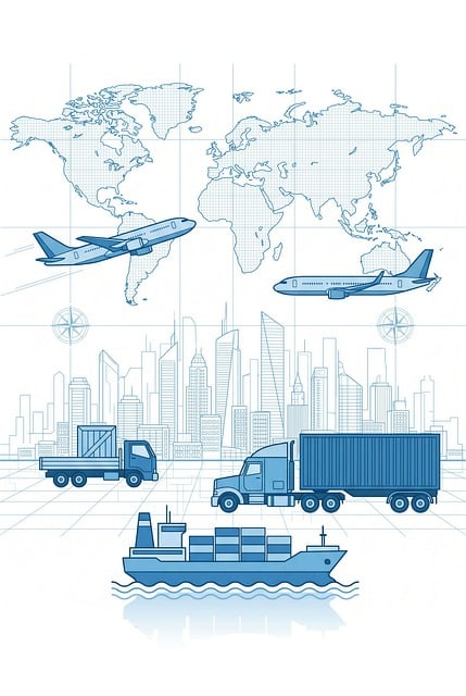 Transport, Logistik, Weltkarte