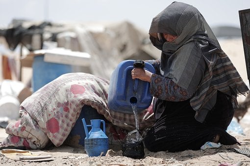 Palæstina, Gaza, Ørken, Vand, Person