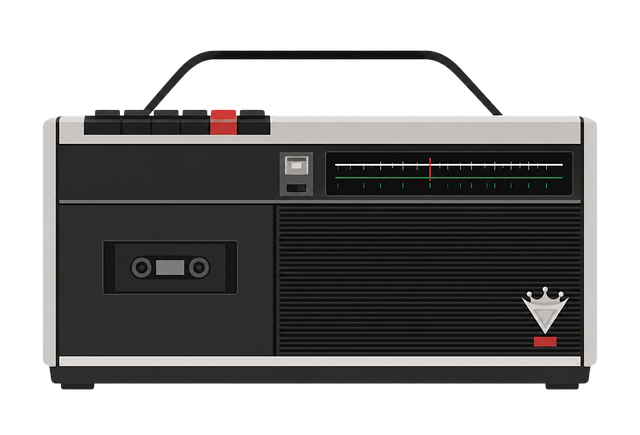 Free portable radio cassette player retro vector