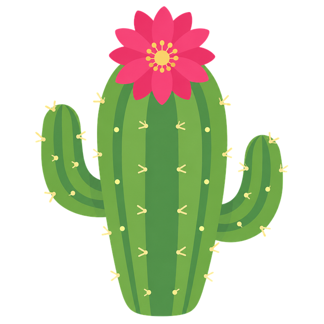 Free summer cactus blooming cactus prickly plant vector