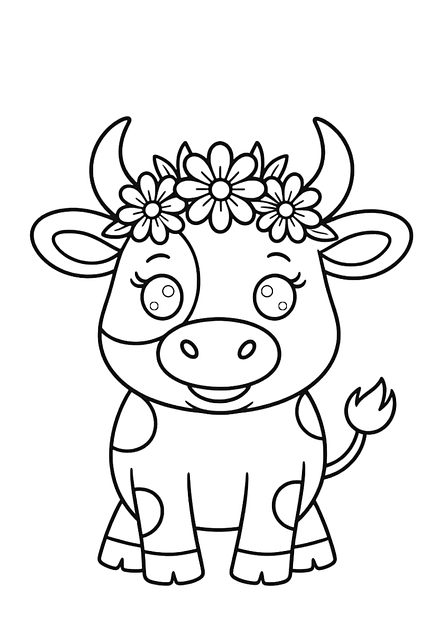 Free Cow Coloring Page photo and picture