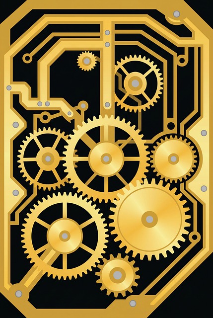 Free gears mechanism machine-parts illustration