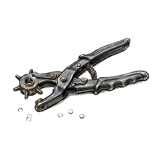 Free hole punch plier metal leather illustration