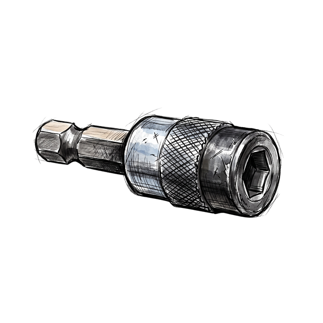 Free bit holder adapter industrial illustration