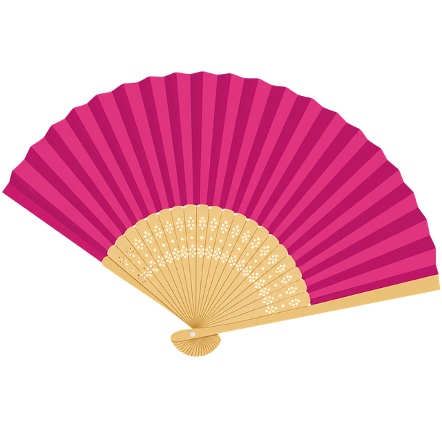 Free folding fan pink traditional vector
