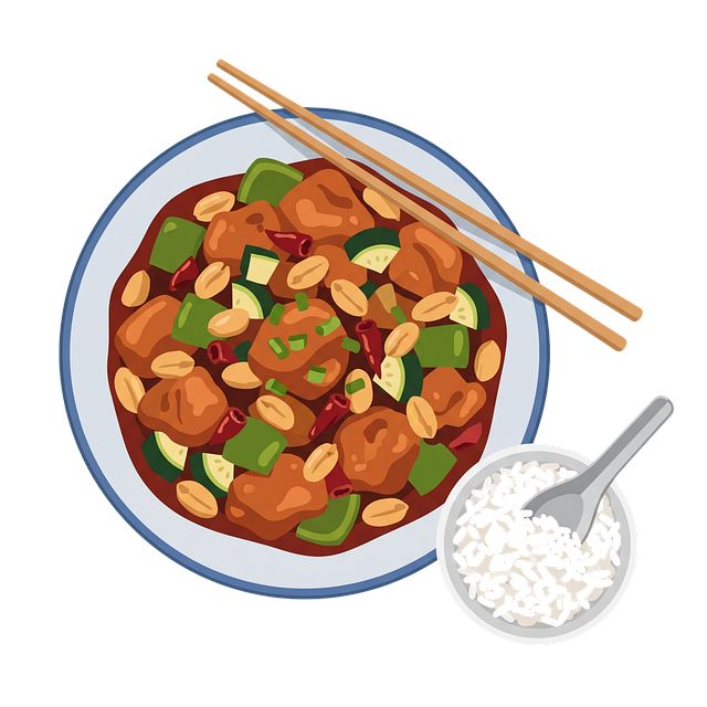 Free kung pao chicken chinese cuisine nuts vector