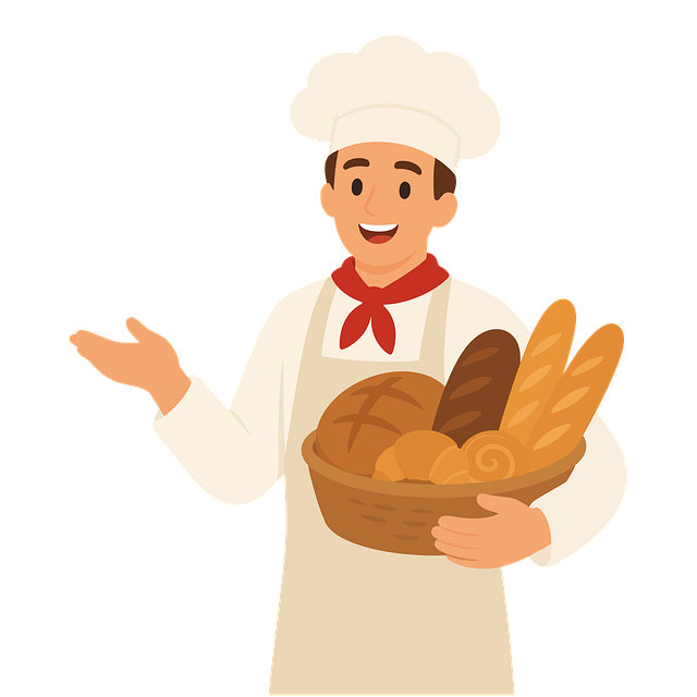 Free baker chef basket illustration