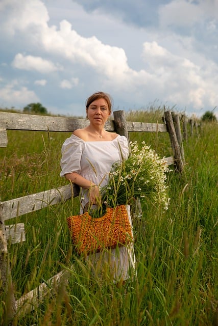 Mulher Jovem, Retrato, Natureza