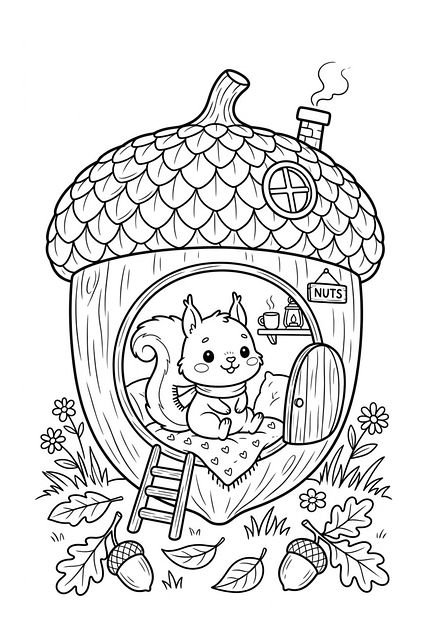 Free Coloring Squirrel illustration and picture